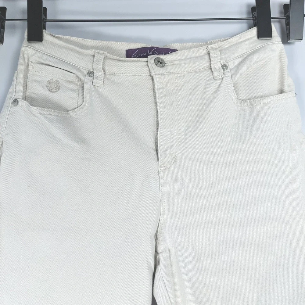 Gloria Vanderbilt Amanda Bermuda Shorts Womens 8 Tan Denim *READ - Picture 2 of 8